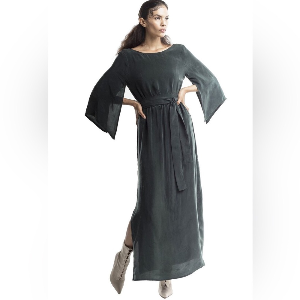Bethany Yellowtail Pine Dress - Deep Forest Green NWT